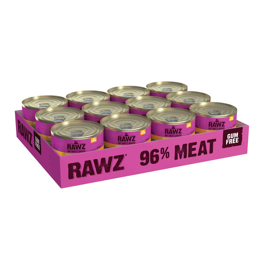 12-Can case of RAWZ 96% Rabbit & Pumpkin Canned Cat Food