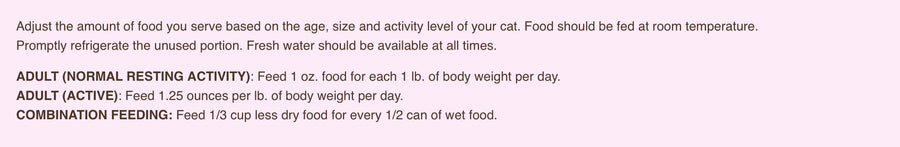 Feeding Guidelines for RAWZ 96% Rabbit &amp; Goat's Milk Pate Canned Cat Food.