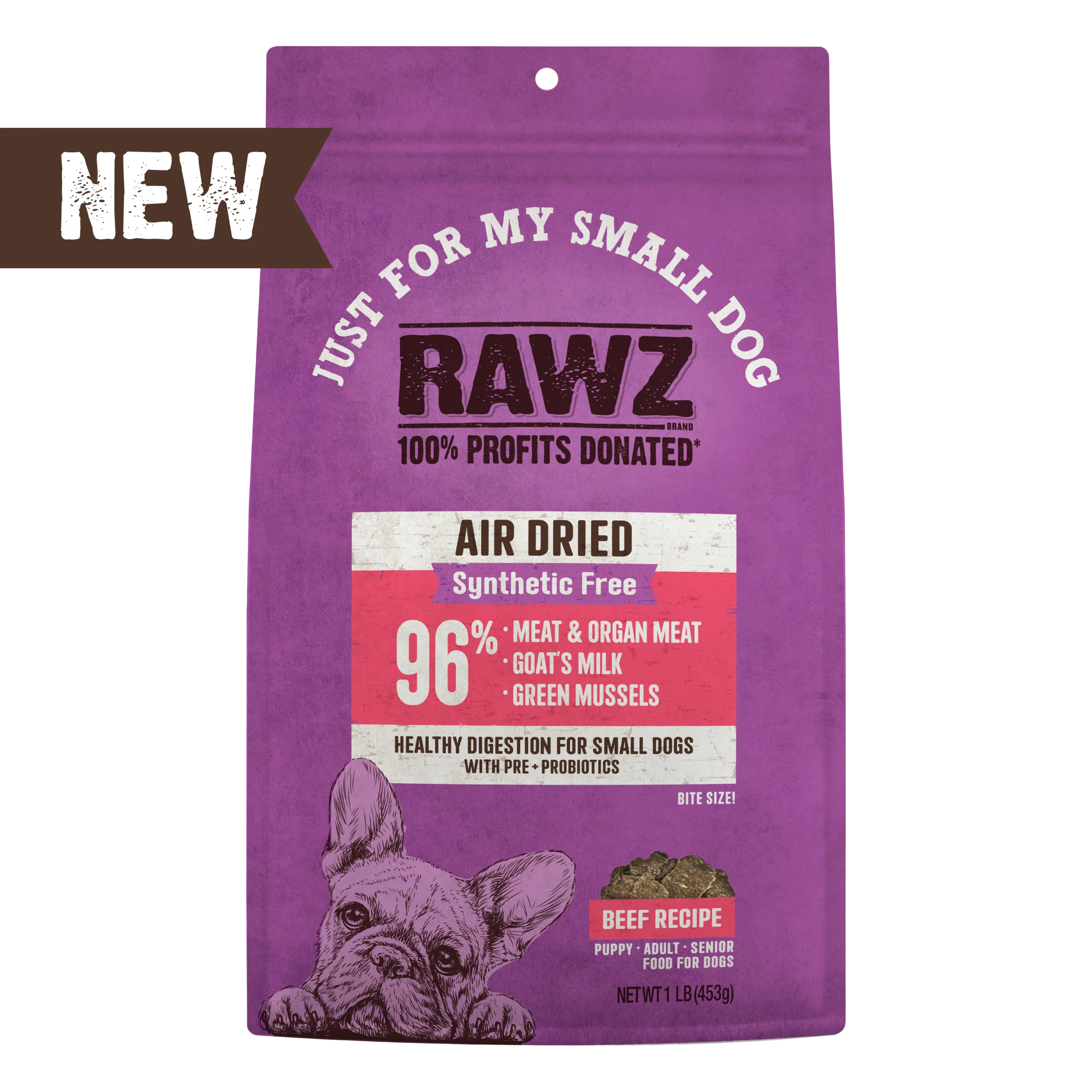 RAWZ Air Dried Just For My Small Dog Beef Recipe Dog Food & Topper