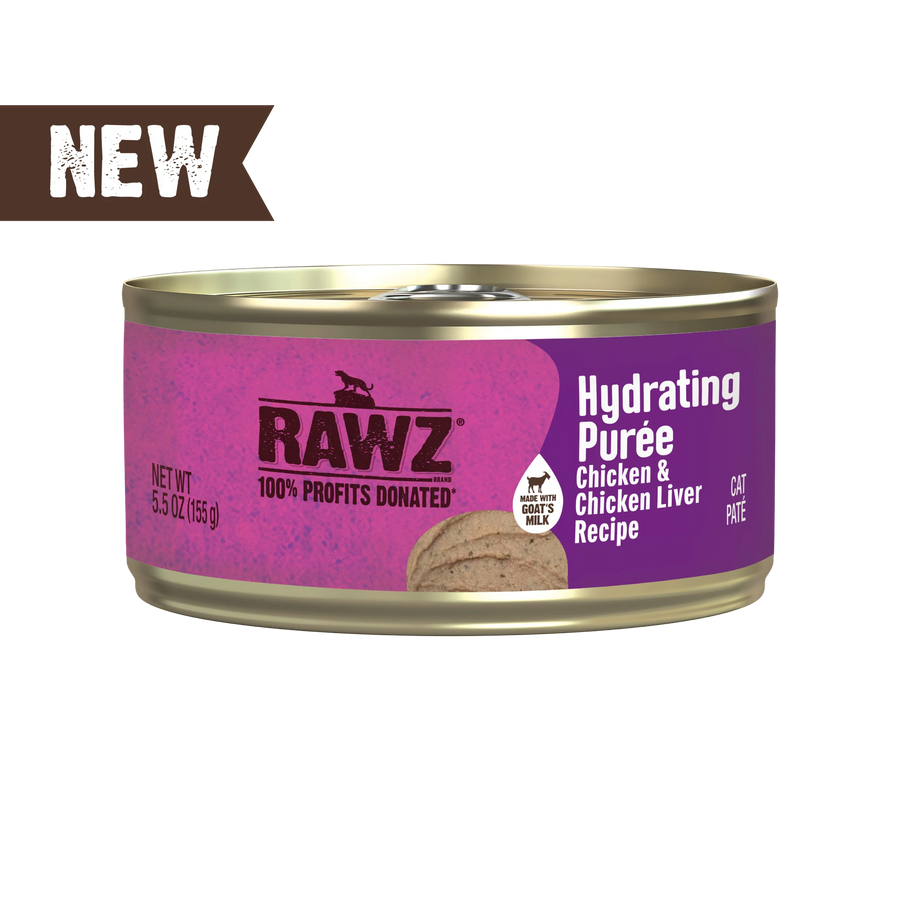 Rawz Chicken & Chicken Liver Recipe Hydrating Puree for Cats Front of can