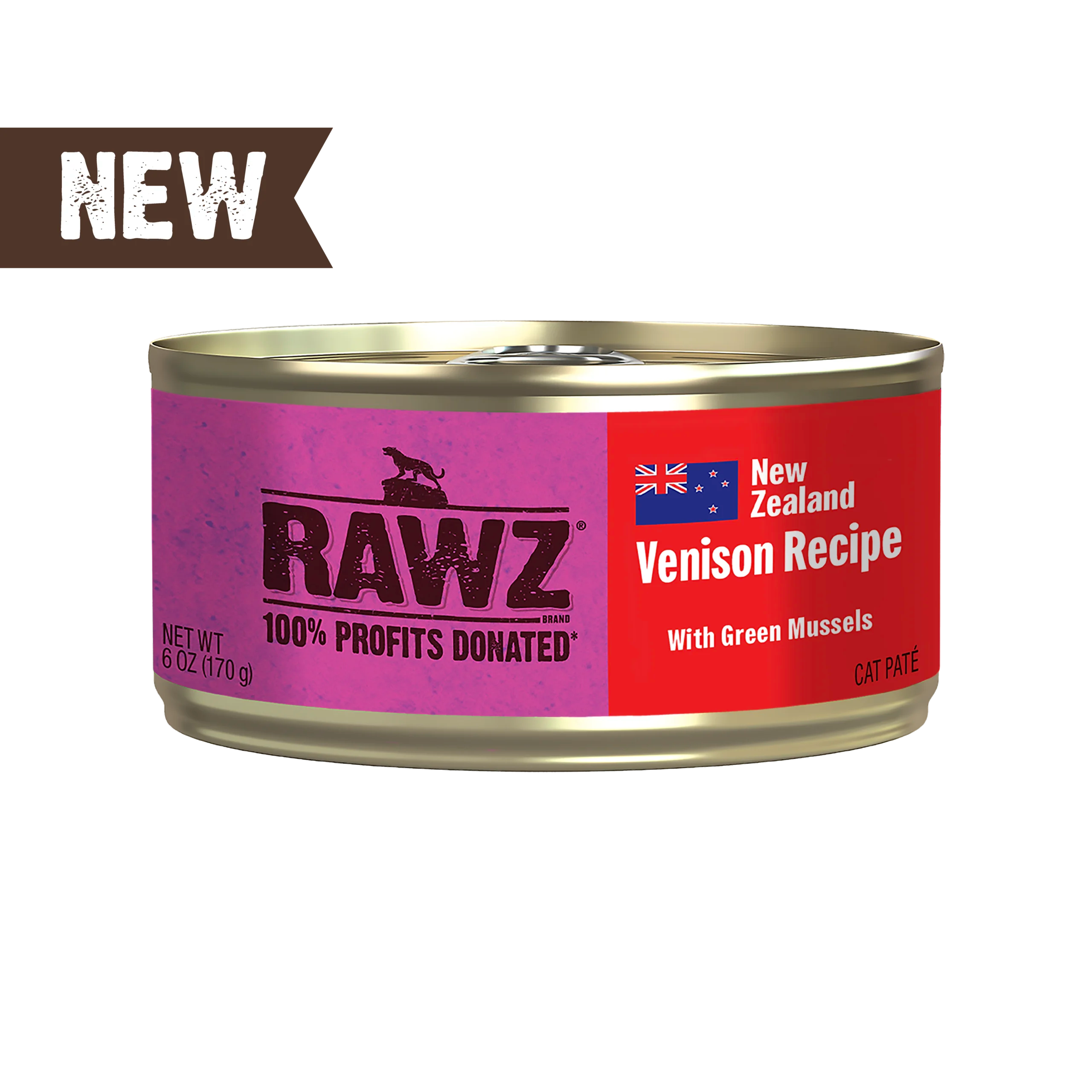 CAN OF RAWZ NEW ZEALAND VENISON RECIPE CAT PATE 