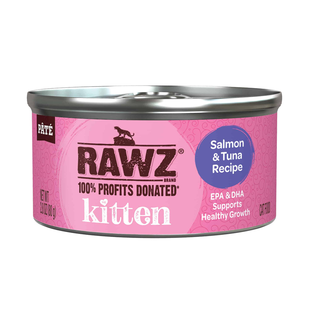 RAWZ Kitten Salmon & Tuna Canned Kitten Food 2.8oz, Front View