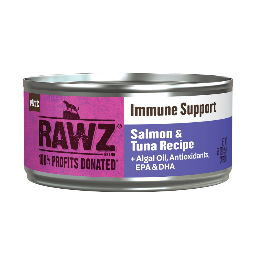 RAWZ Solutions Immune Support Salmon & Tuna Canned Cat Food 5.5oz, Front can