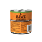 RAWZ Stew Chicken, Chicken Liver & Goat's Milk Canned Dog Food back of can.