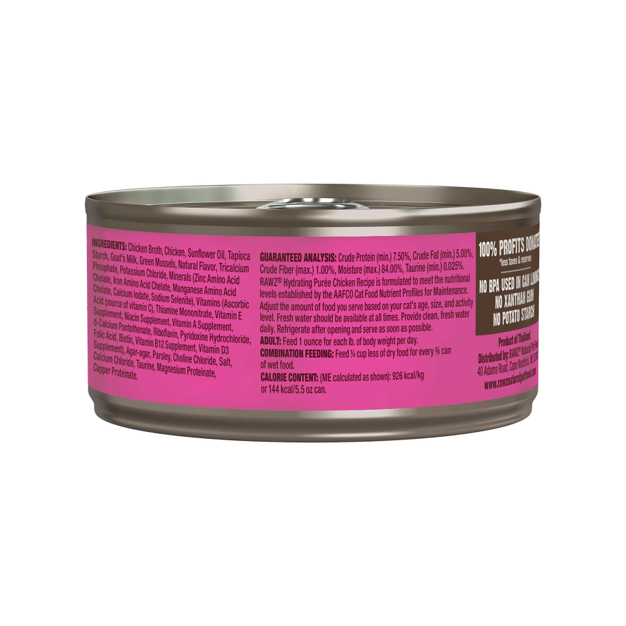 RAWZ Hydrating Puree Chicken Recipe With Goat's Milk Puree Canned Cat Food