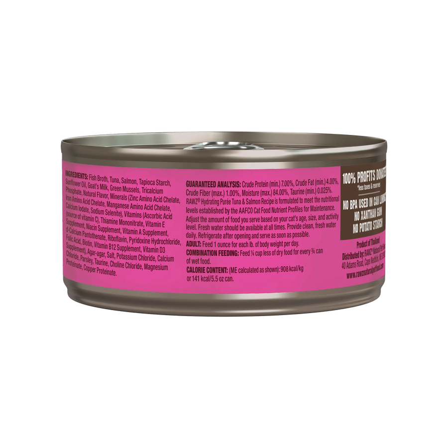 RAWZ Hydrating Puree Tuna & Salmon Recipe With Goat's Milk Puree Canned Cat Food