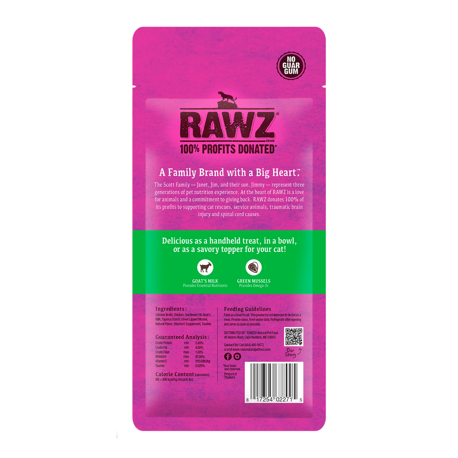 Rawz Chicken with Goat's Milk & Green Mussels Lickable Topper/Treat for Cats