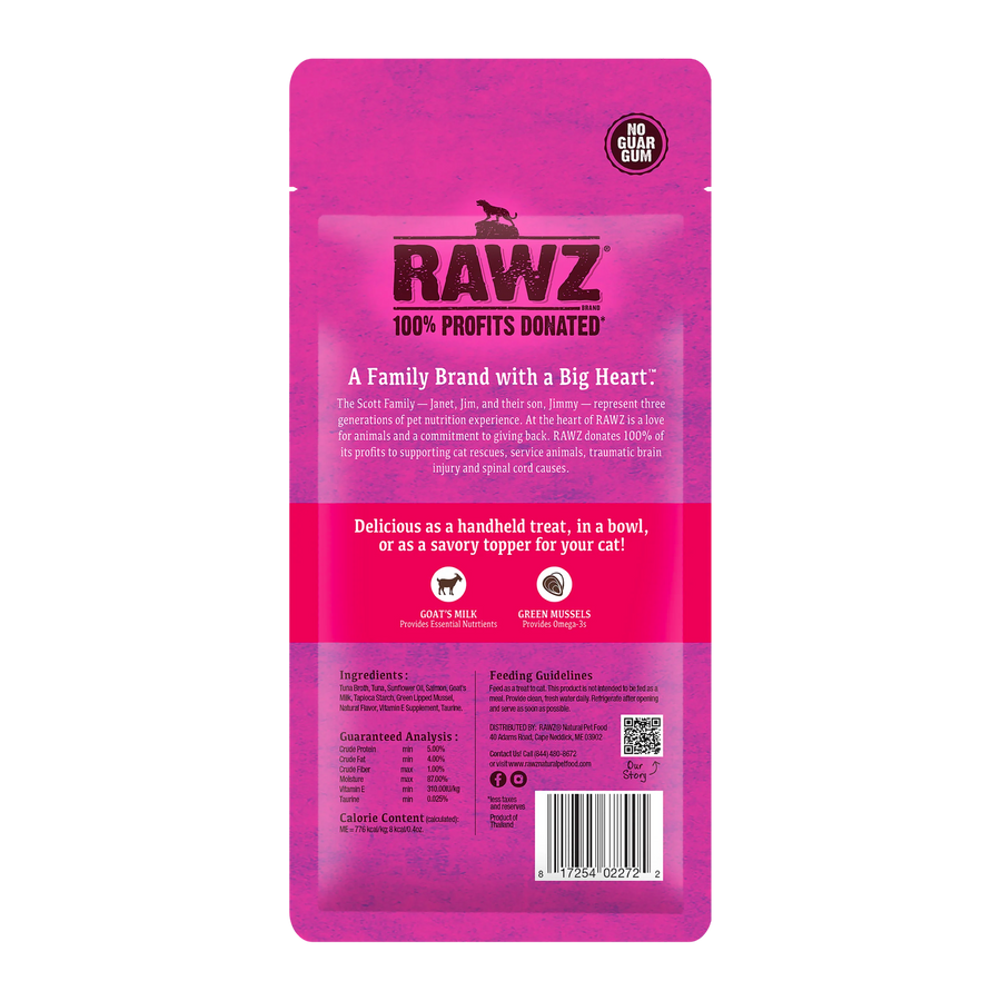 Rawz Wild Caught Tuna & Salmon with Goat's Milk & Green Mussels Lickable Topper/Treat for Cats
