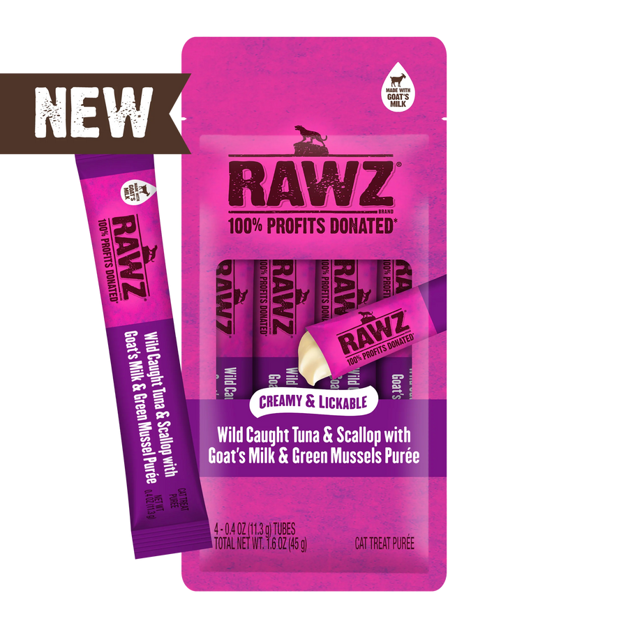 Rawz Wild Caught Tuna & Scallop with Goat's Milk & Green Mussels Lickable Topper/Treat for Cats