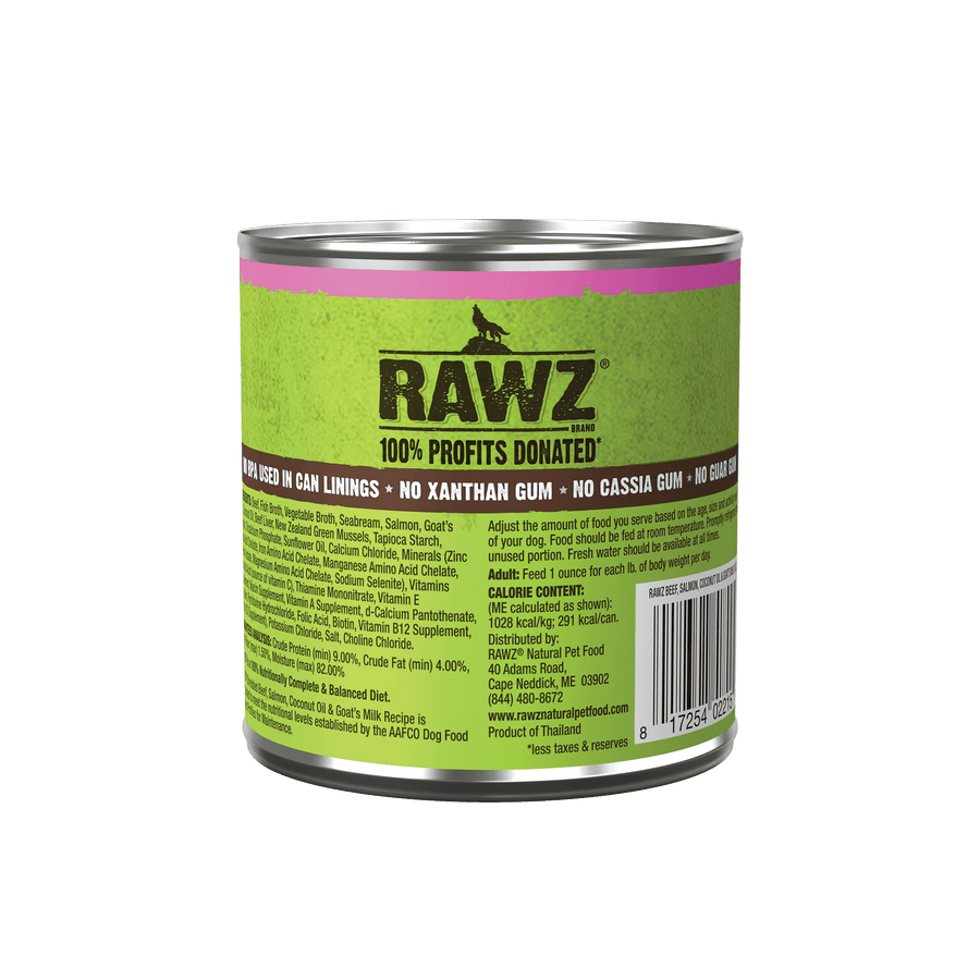 RAWZ Shredded Beef, Salmon, Coconut Oil & Goat's Milk Canned Dog Food