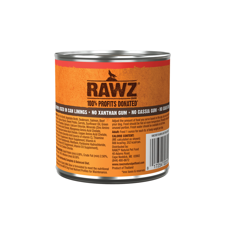 RAWZ Stew Beef, Salmon & Goat's Milk Canned Dog Food