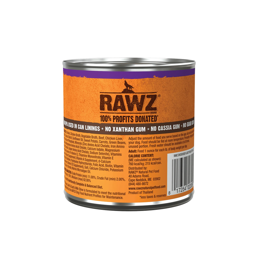 RAWZ Stew Chicken, Beef & Goat's Milk Canned Dog Food