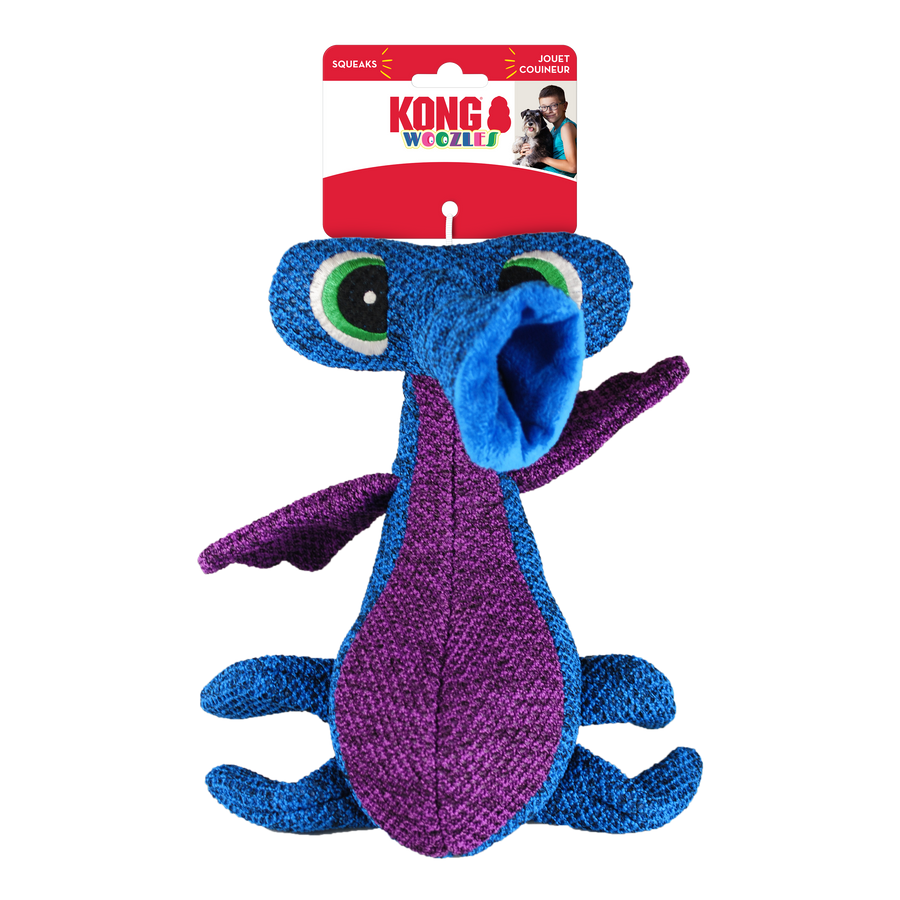 KONG Woozles Blue Monster Dog Toy