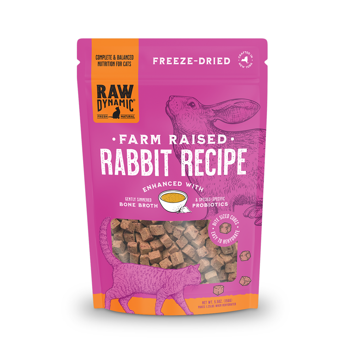 Raw Dynamic Freeze-Dried Raw Rabbit Formula With Bone Broth For Cats ...