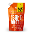 Front bag of Raw Dynamic Frozen Bison Bone Broth For Dogs 12 fl oz