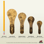 Redbarn Chew-A-Bulls Brush Dog Treats Sizes, Large is 5..25", medium is 4.5", small brush is 3.68" and mini brush at approx. 2.56"