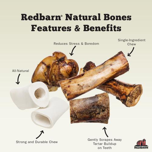 Redbarn Meaty Knuckle Bone Dog Treat, All-Natural, Reduces Stress & Boredom, Single-Ingredient Chew, Strong and Durable and gently scrapes away tartar build-up on teeth