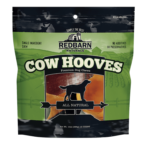 Redbarn Natural Cow Hooves Dog Treat 14oz, Front Resealable Pouch