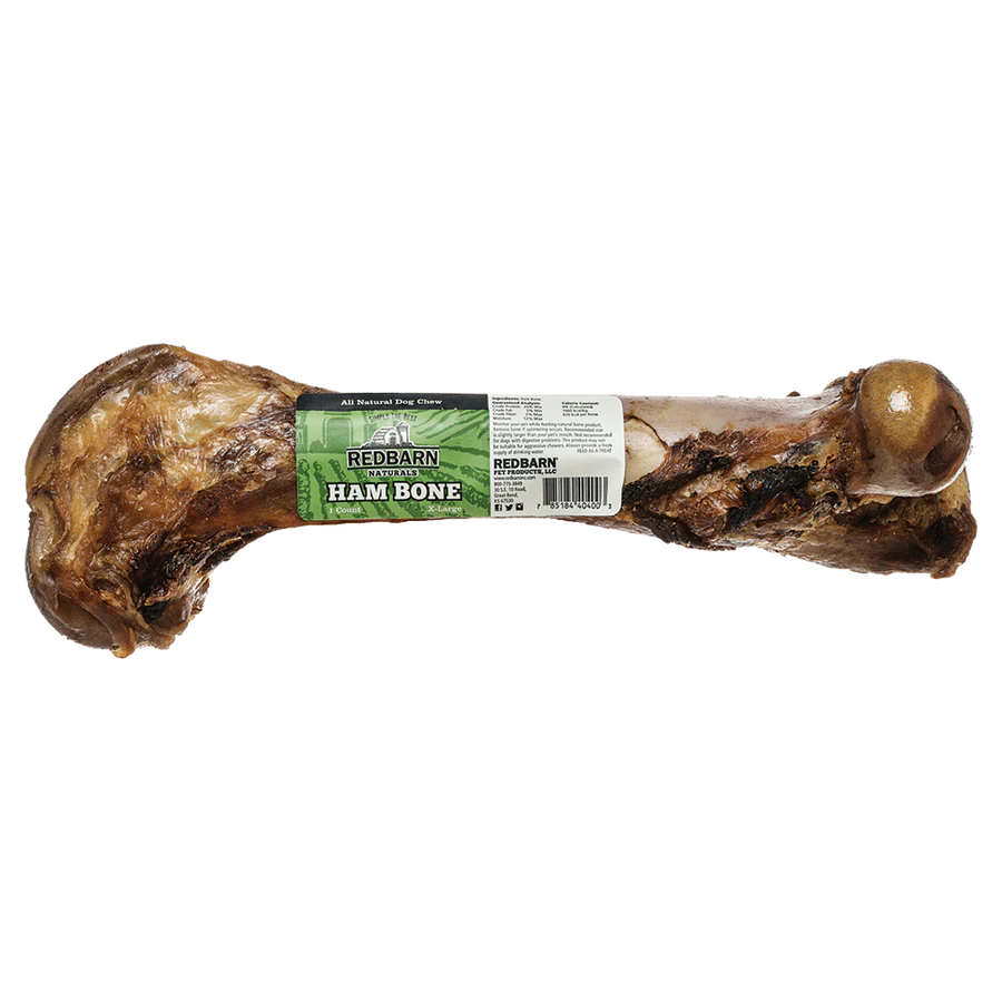 Redbarn X-Large Ham Bone Dog Treat, Labeled Packaging