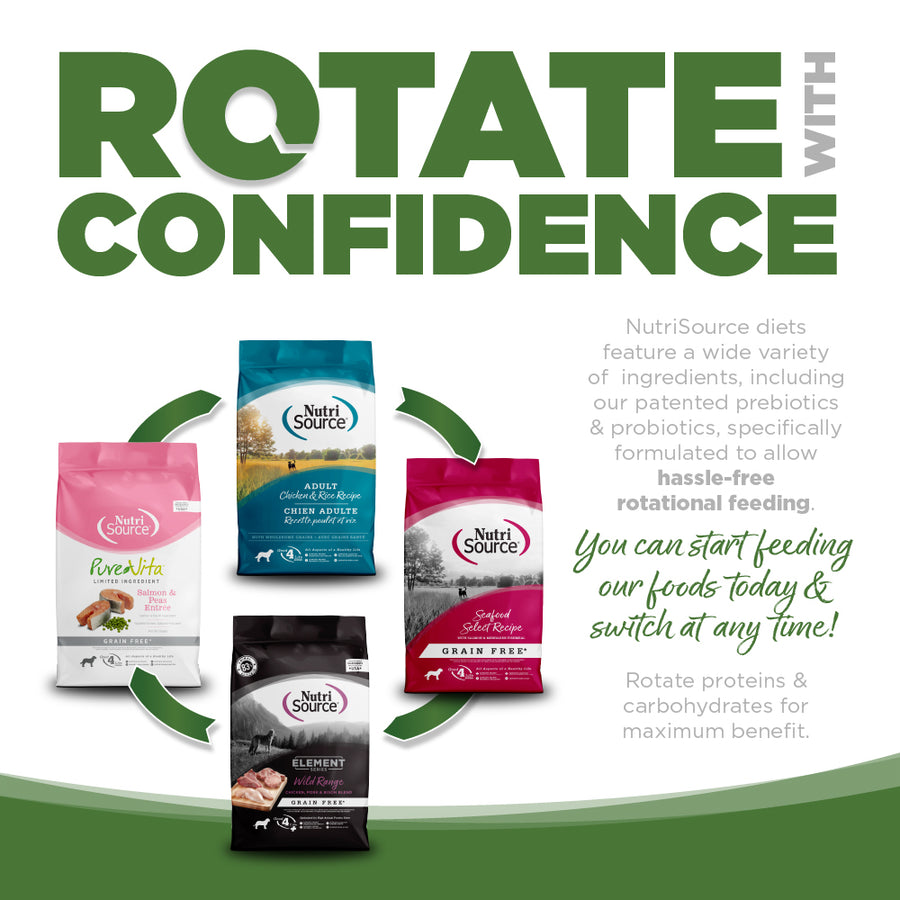 Rotate with confidence. You can start feeding our foods today and switch at any time. 