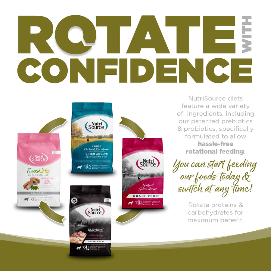 Rotate with confidence. You can start feeding our foods today and switch at any time. 