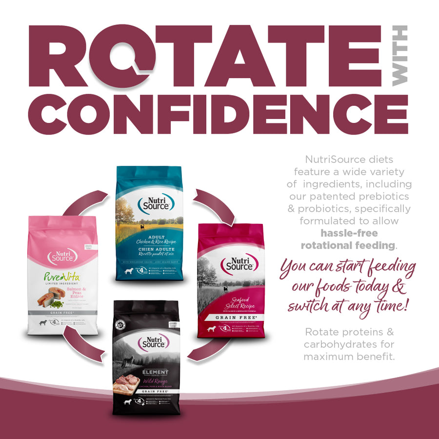 Rotate with confidence. You can start feeding our foods today and switch at any time. 