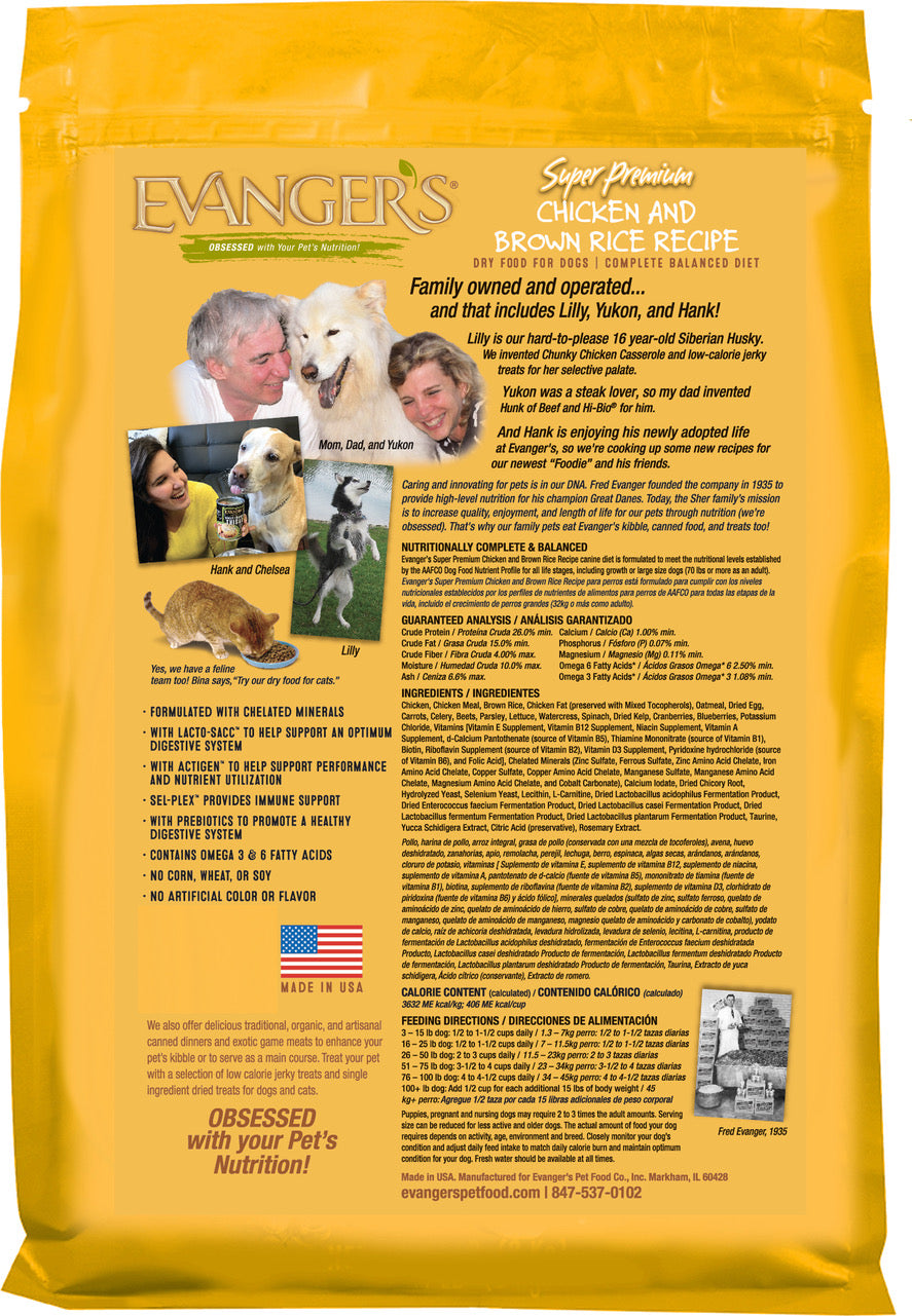 Evangers Super Premium Chicken with Brown Rice Dry Dog Food