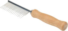 Shedding comb with metal teeth and a wood grain handle. Safari Cat Shedding Comb Wood Grain.