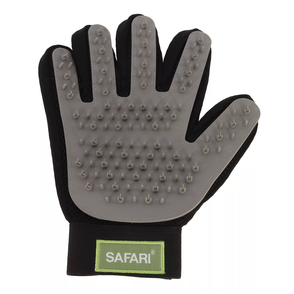 Gray Safari Grooming Glove Dog Brush 