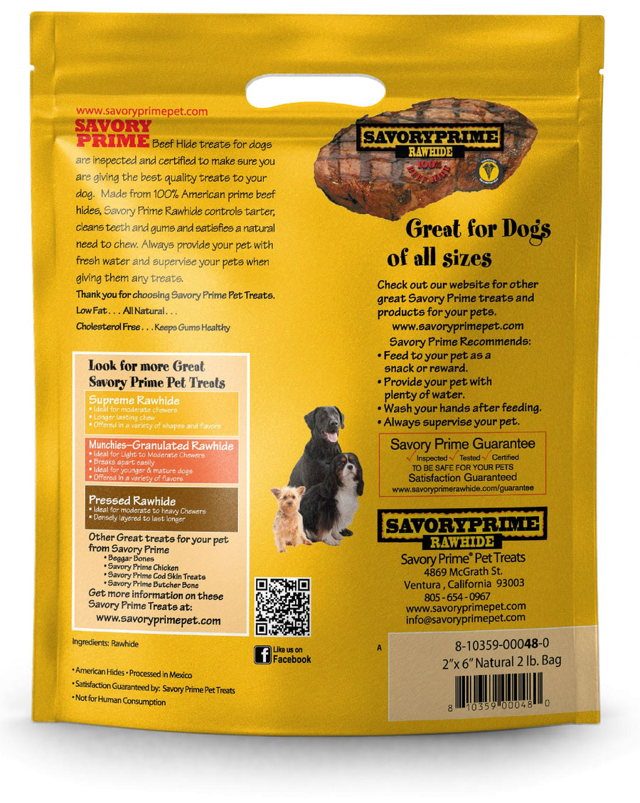 Back Pouch of Savory Prime Rawhide Natural Chips Dog Treat 