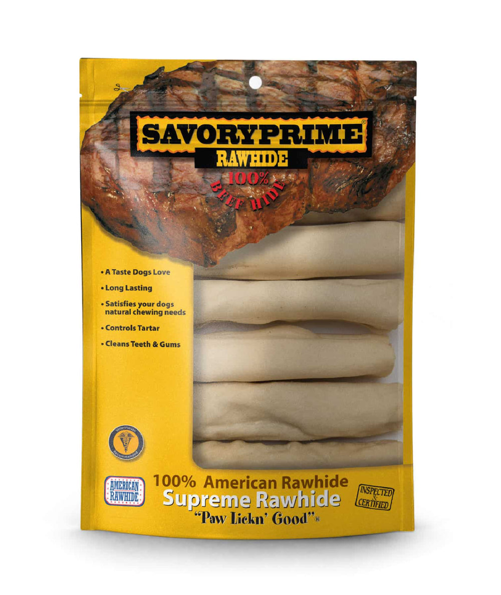 Savory Prime Supreme Retriever Rolls Dog Treats, Front Packaging 