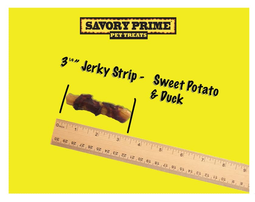3 1/4" Strip Savory Prime Sweet Potato & Duck Jerky Treats Dogs