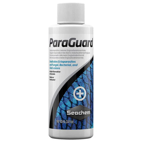 Front bottle of Seachem Paraguard Aquarium Fish Disease Treatment 100ml