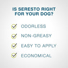 Seresto Flea and Tick Collar for Dogs, odorless, non-greasy, easy to apply, economical