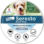 Seresto for small dog under 18lbs flea and tick collar providing 8-month protection against fleas, ticks, lice, and larvae.
