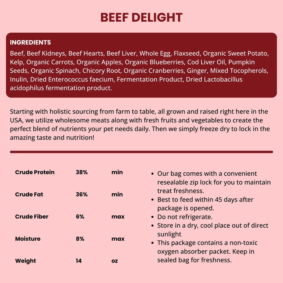 Shepherd Boy Farms Raw Freeze Dried Beef Delight Dog Food