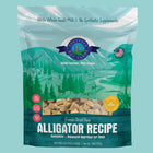 Front bag of Shepherd Boy Farms Raw Freeze Dried Alligator Gourmet Dog Food 14 oz