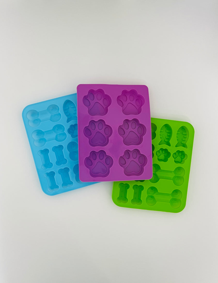 Silicone Treat Molds, Blue, Purple and Green