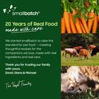 20 Years of Real Food made with Care. 