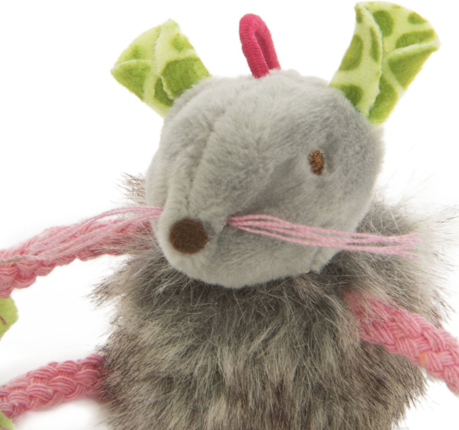 Close up view of SmartyKat Bouncy Mouse Interactive Teaser Cat Toy