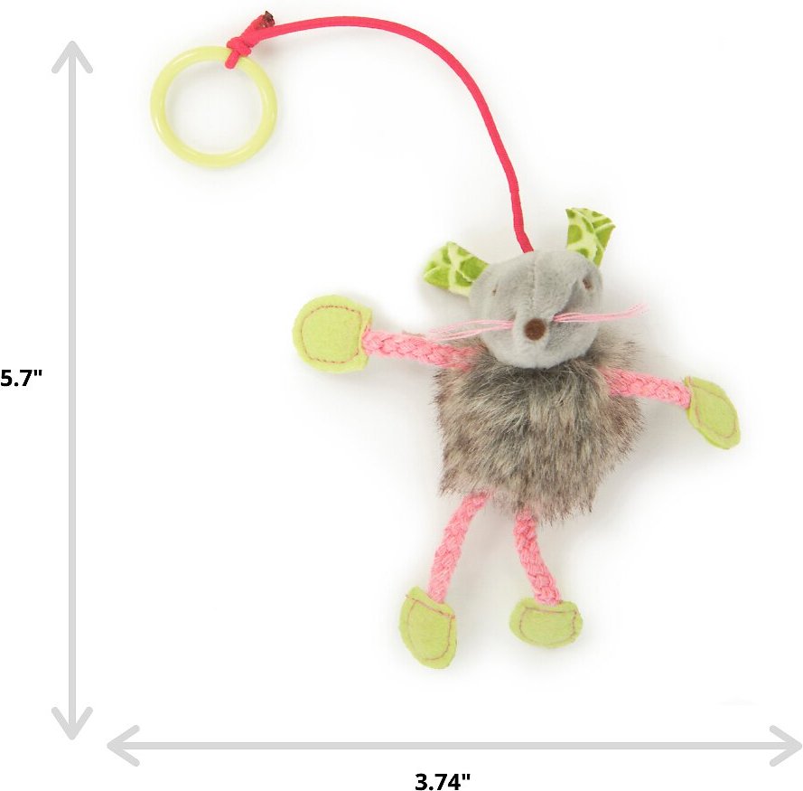 SmartyKat Bouncy Mouse Interactive Teaser Cat Toy - 5.7" height by 3.74" width sizing