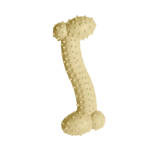 Full View of Snugarooz Lil Baby Bone Yellow Dog Toy