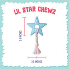 3.5 x 3.5 inches size of Snugarooz Lil Star Dog Chew