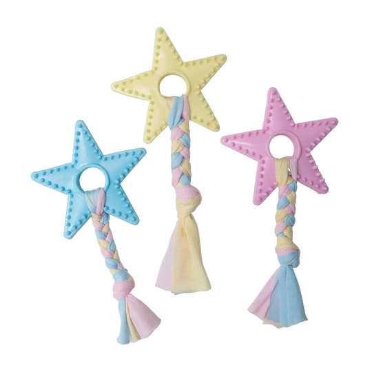 Blue, yellow and pink Snugarooz Lil Star Dog Chews