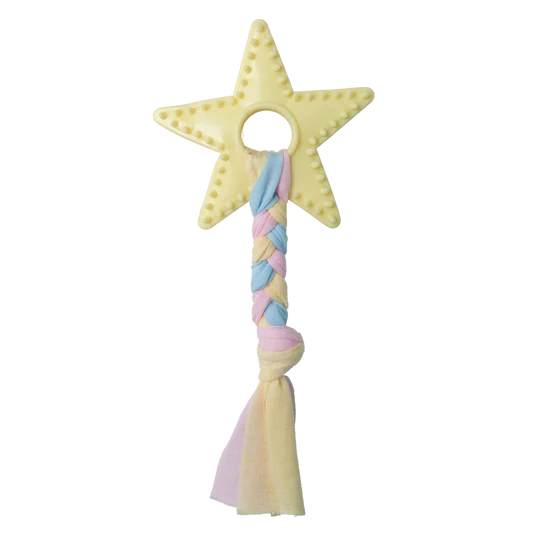 Front of Snugarooz Lil Star Yellow Dog Chew