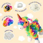 Snugarooz Llama Mia Dog Toy has a built in squeaker, soft cotton texture, crinkle paper, embroided details and recycled water bottle