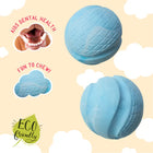 Snugarooz Sky Bounce Ballz Blue Dog Toy aids dental health, fun to chew and eco-friendly