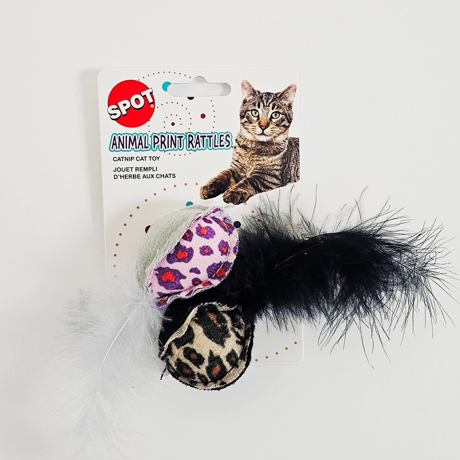 Spot Animal Print Rattle Cat Toy Front Packaging