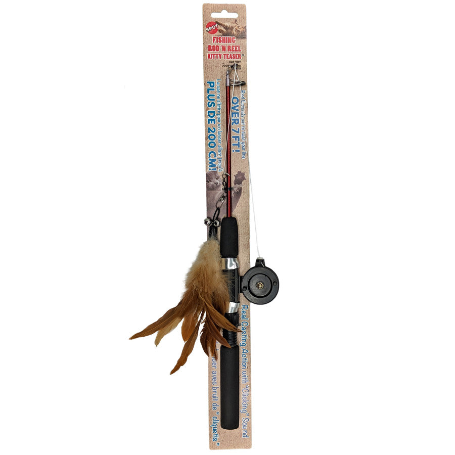 cat fishing rod and reels Spot Cat Toy Fishing Rod N Reel Kitty Teaser