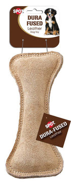 Spot Dura-Fused Leather Bone Dog Toy Front Packaging